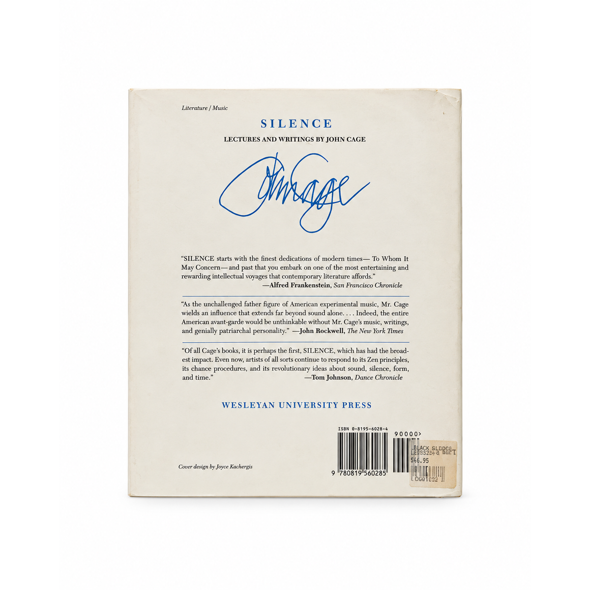 John Cage — Silence: Lectures and Writings, back cover