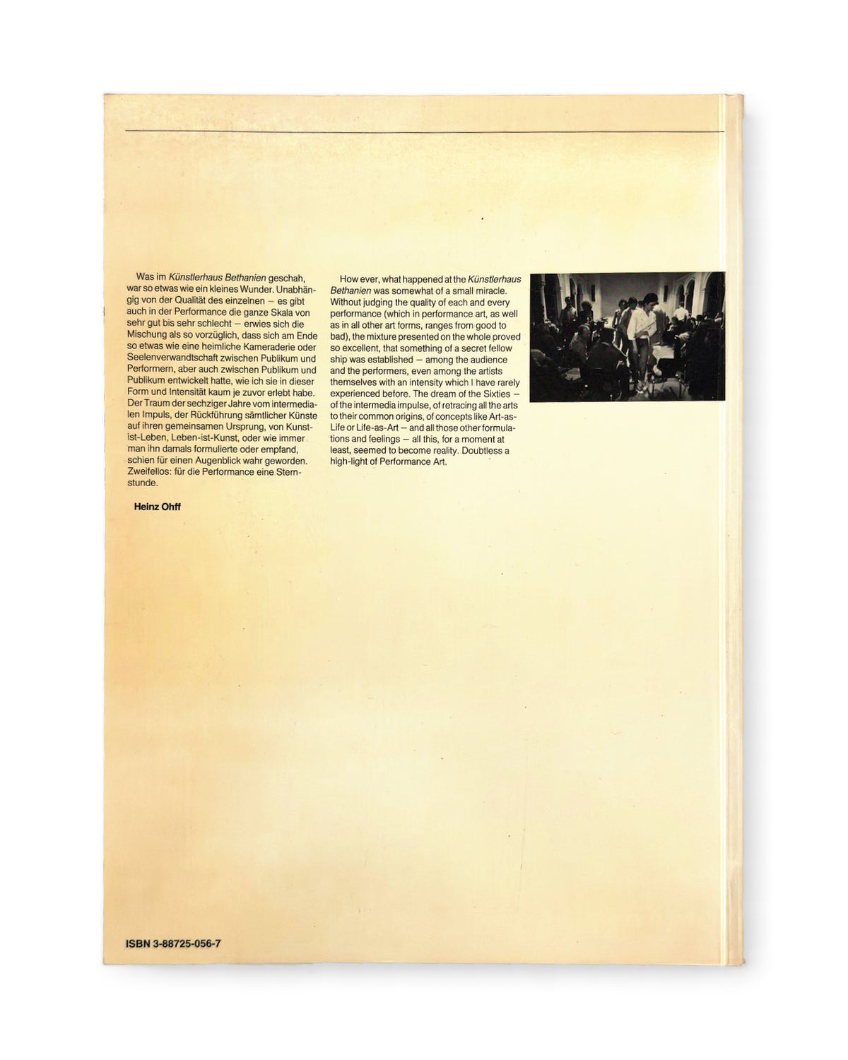 Performance — Eine andere Dimension / Another Dimension (1983), back cover