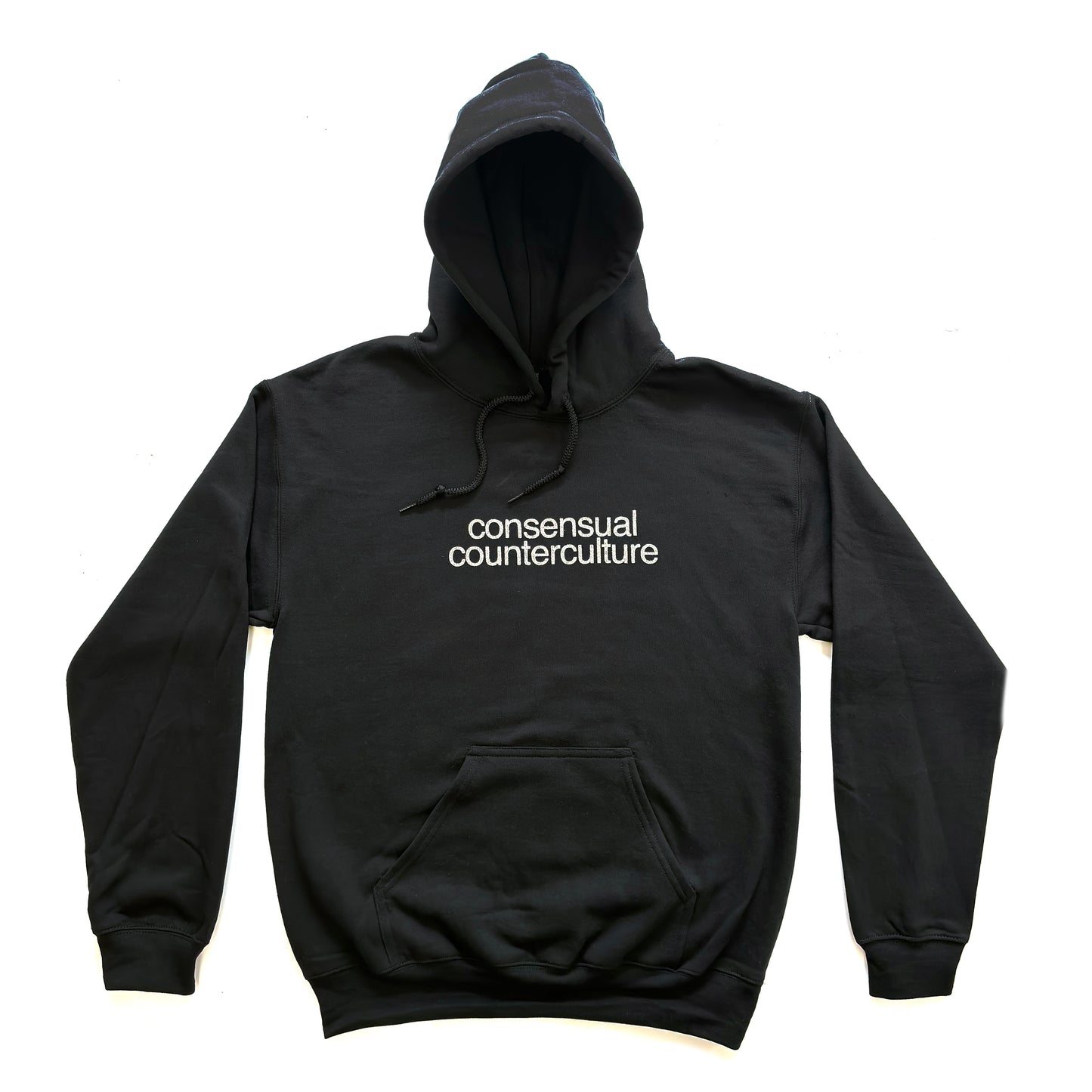 "CONSENSUAL COUNTERCULTURE" GLITTER LOGO HOODIE