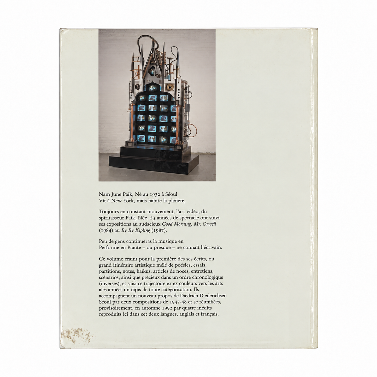 Nam June Paik Du cheval à Christo et autres récits back cover